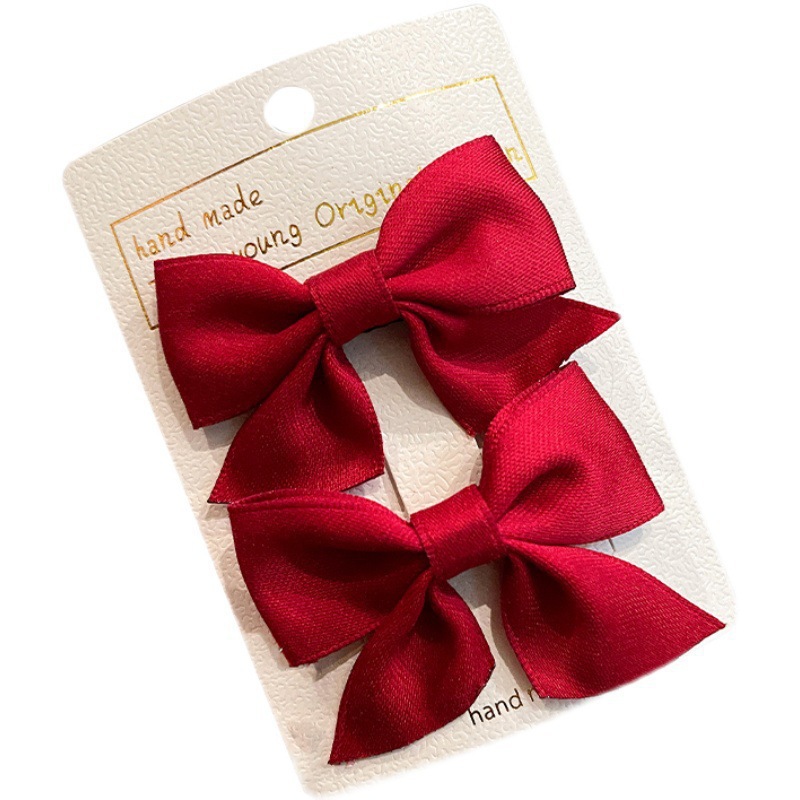 Women's Black Bow Hair Clip Cute Broken Hair Clip Children's Double Hairpin Simple Accessories Headwear