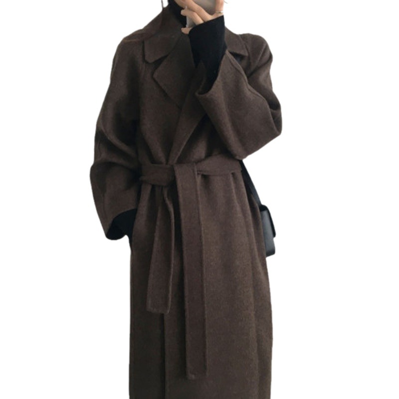 Cappotto di lana in stile coreano da donna, autunno e inverno, nuovo stile, piccolo, medio e lungo, cappotto di lana francese_voghion.com
