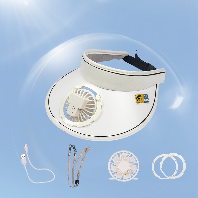 USB charging with fan cap female summer big brim sun protection hat UV protection empty top sun hat