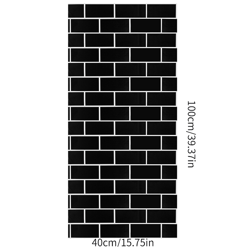 墙贴批发黑色砖块卧室客厅可移除一米一裁装饰墙贴