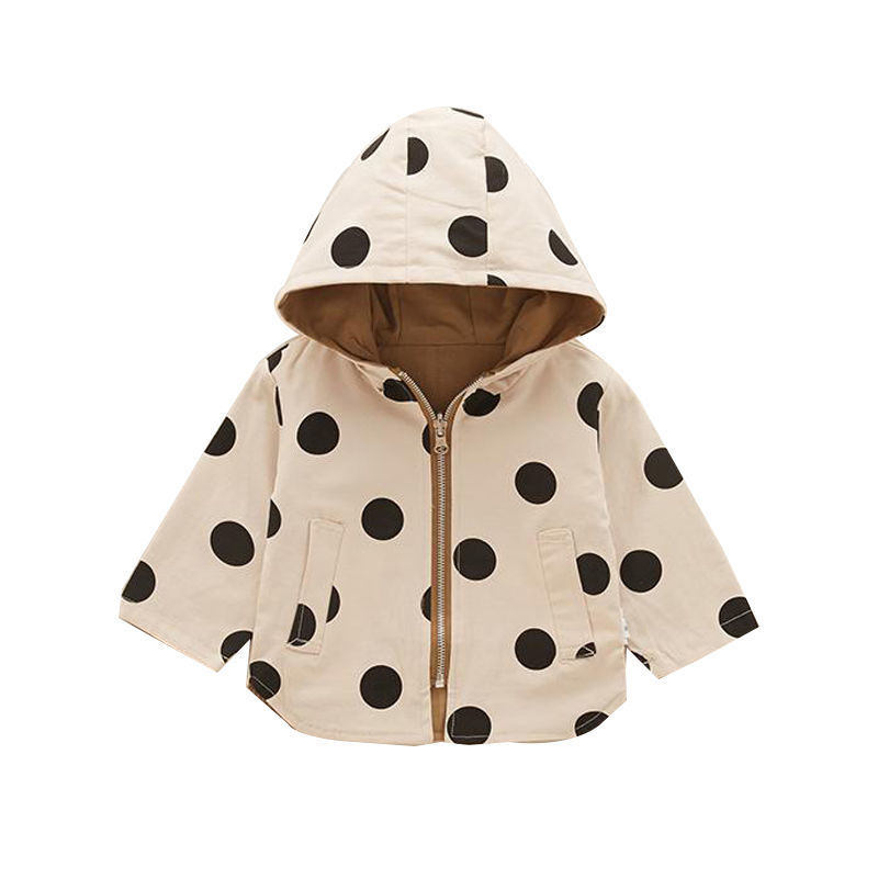 AliExpress 2023 Spring and Autumn Foreign Trade Boys and Girls Outdoor Coat Dot Printed Double-sided Jacket Jacket