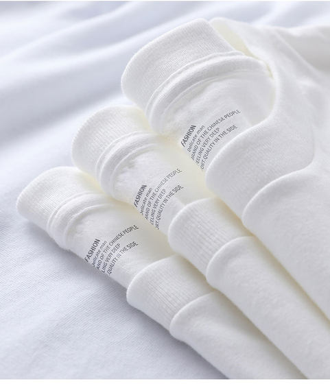 Japanese 220G Heavy T-shirt Men's Short Sleeve Cotton Summer Round Neck T-shirt Loose Solid Color Base Shirt Couple Half Sleeve