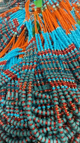 Ethnic style forehead decoration necklace dual-use 4-layer rice beads bohemian travel photography performance decoration hair accessories female handmade