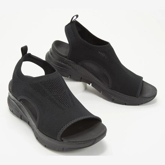 Foreign Trade Shoes 2021 Autumn New Cross-border Sandals Large Size Casual Sports Women's Shoes Flat Fly-knit Fishmouth Shoes for Women
