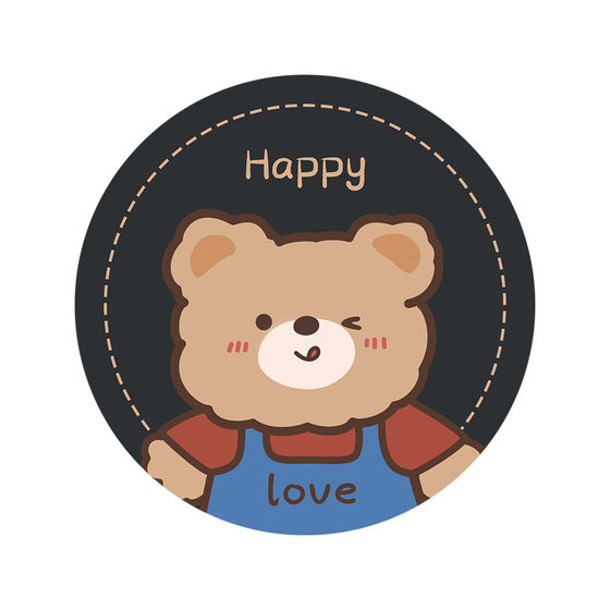 Mouse Pad small size Round Office Computer Laptop Girl's Cute Cartoon Non-Slip Wrist Table Mat Washable