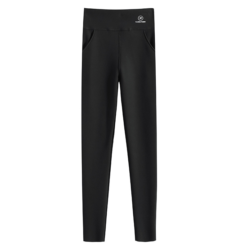 Pocket shark pants women's outer wear thin velvet high waist tight belly contracting hip lifting fleece-lined thickened bottoming Barbie pants autumn and winter
