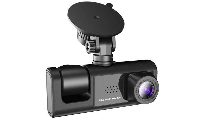 2-inch screen private model driving recorder 3-way HD 1080p three-lens parking monitoring with night vision car DVR