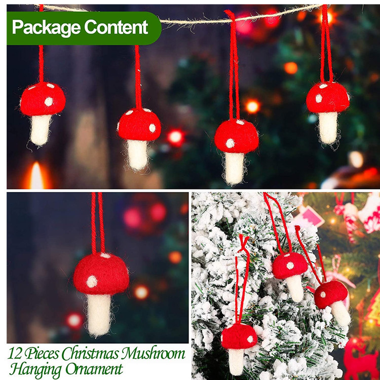 Wholesale Mushroom Decoration Christmas Mushroom Hanging Felt Mushroom Christmas Decoration Christmas Hanging Poke Mushroom