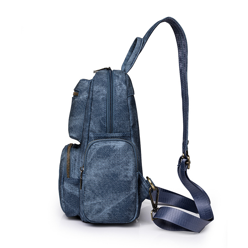 Cross-border Women's bag retro PU small backpack outdoor leisure travel chest bag women's new dual-use women's backpack