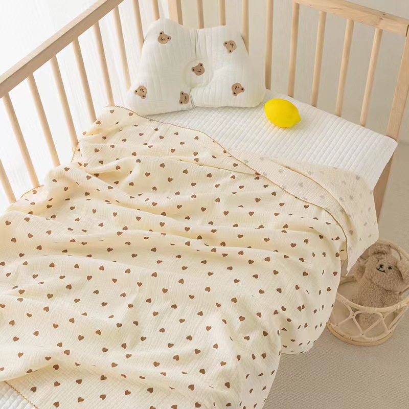 ins Korean Baby Gauze Thin Blanket Newborn Baby Bath Towel Cotton Blanket Kindergarten Lunch Break Blanket Quilt