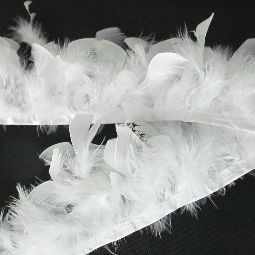 Factory supply diy feather white fire piece feather cloth strip car anti-slip mat clothing accessories decorative materials