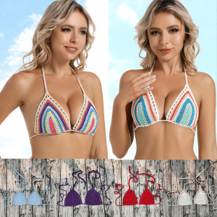 Amazon AliExpress Wish Ebay Handmade Crochet Swimsuit Bikini European and American Swimsuit Top