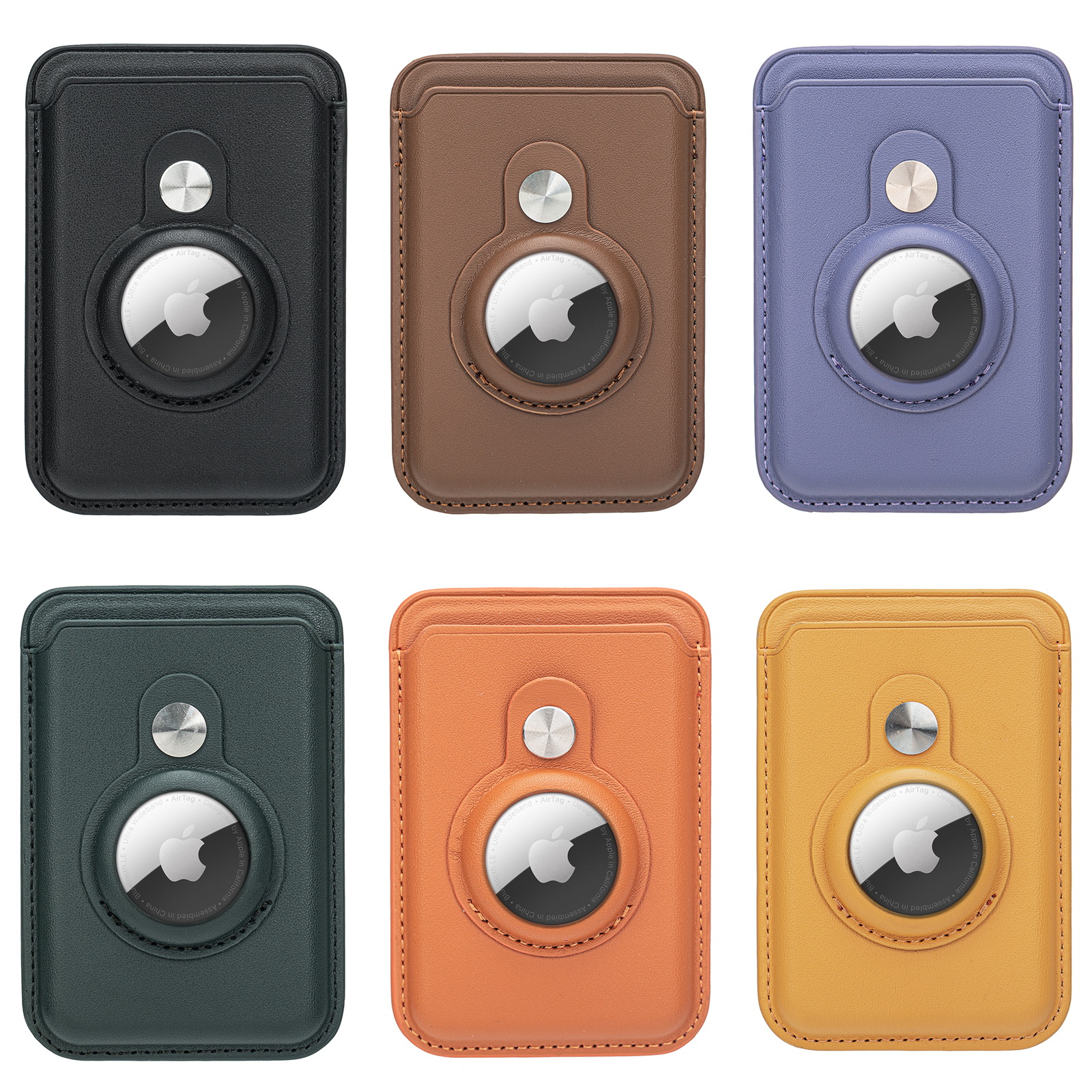 Cross-border airtag locator microfiber card holder multi-energy wallet wallet anti-theft card holder tracker protective cover factory
