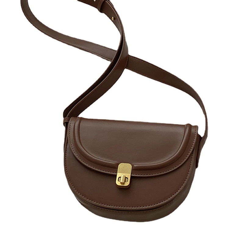 Retro niche texture small bag women's new simple saddle bag versatile shoulder crossbody bag