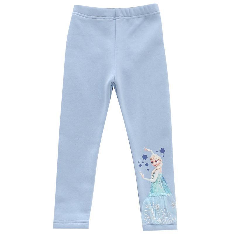 Girls Spring and Autumn New Children's Wear Baby Cartoon Princess Aisha Outer Wear Leggings Pants All-match Western Style Seven Points