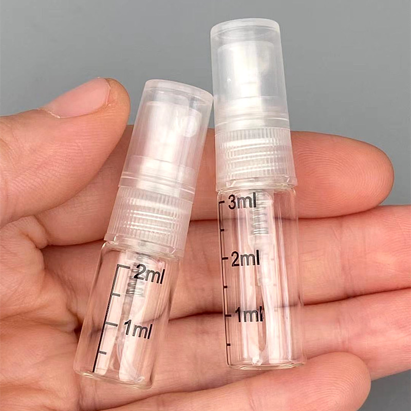 Perfume Bottled 2ml3ML Printing Scale Glass High-end Portable Small Sample Extremely Fine Spray High-grade Empty Bottle