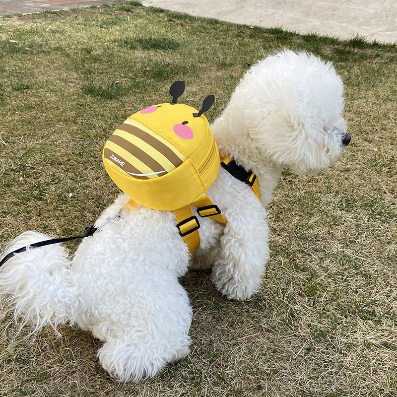Pets out walking dog snack bag dog backpack pet backpack small dog bag can be hung leash