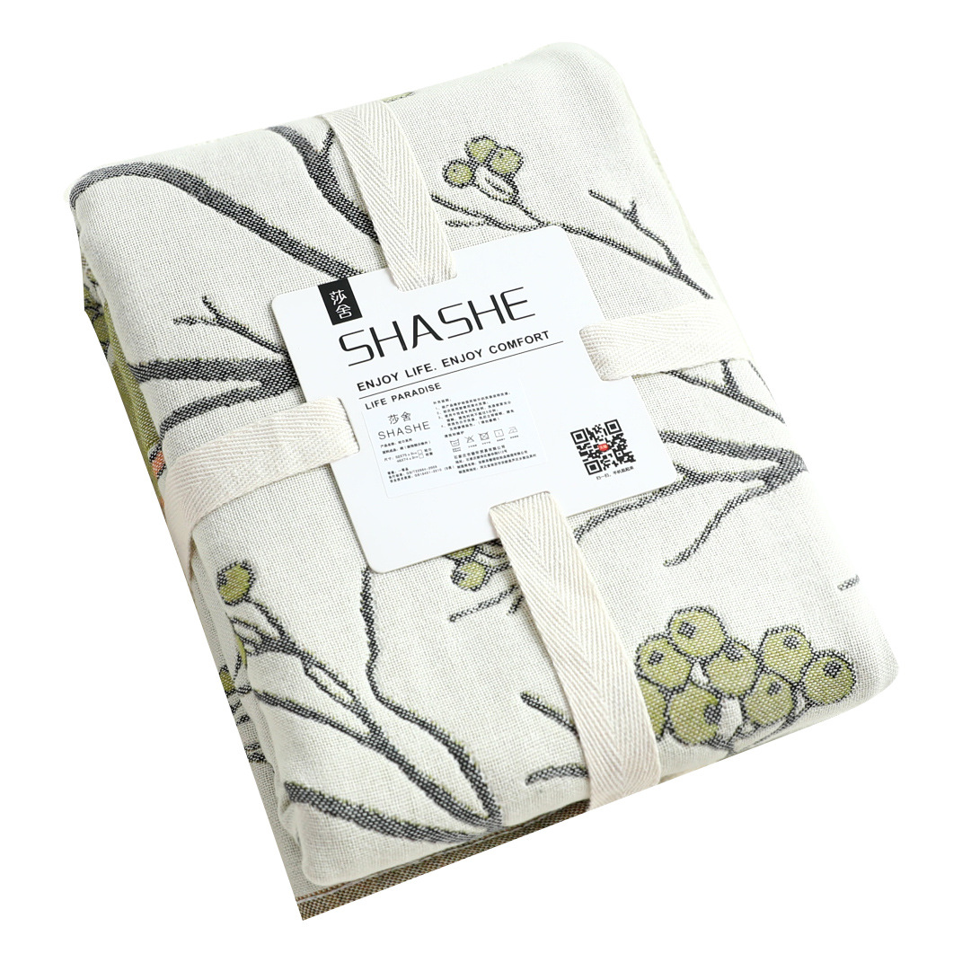 Summer pure cotton gauze six-layer pillow scarf simple Japanese style fresh single pillow towel European style couple cover towel generation hair