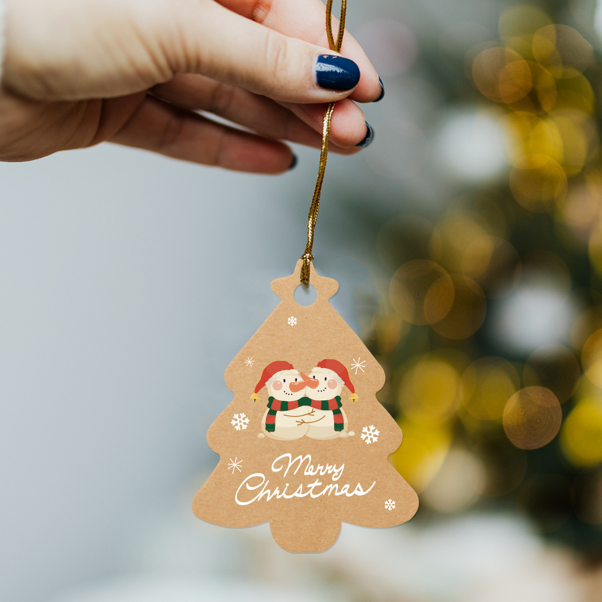 Christmas tag Kraft paper Christmas tree decoration small pendant Christmas gift decoration Santa Claus 