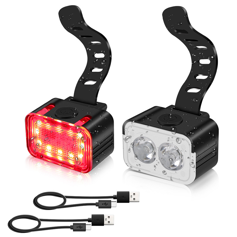Hot Sale Type-C Quick Charge Super Bright Bicycle Light Waterproof Shockproof Children Night Ride Mountain Bike Front Tail Light Set