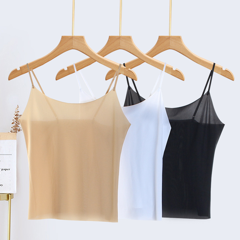 Ice Silk Umbilical Sling Ultra-thin Anti-penetration Lining Tube Top Chest Wrapping Anti-running Light Inner Base Seamless Beautiful Back Vest for Women