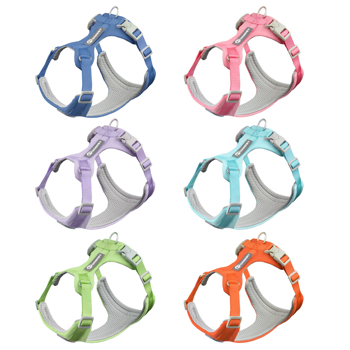 WAOPET New Arrival No Edge Chest Strap Macaron Dog Rope Puppy Collar Traction Rope Cloth Pet Supplies