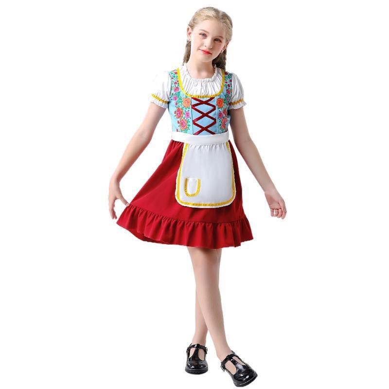 萬聖節服裝德國啤酒節服裝女童大童親子裝女僕裝幼稚園表演服
