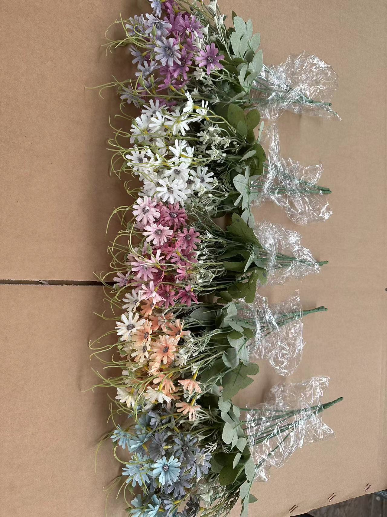 Little Daisy Home Decoration Simulation Flower Autumn Peacock Fence Flower arrangement Table Set Potted Flower North America Europe Silk Flower bouquet