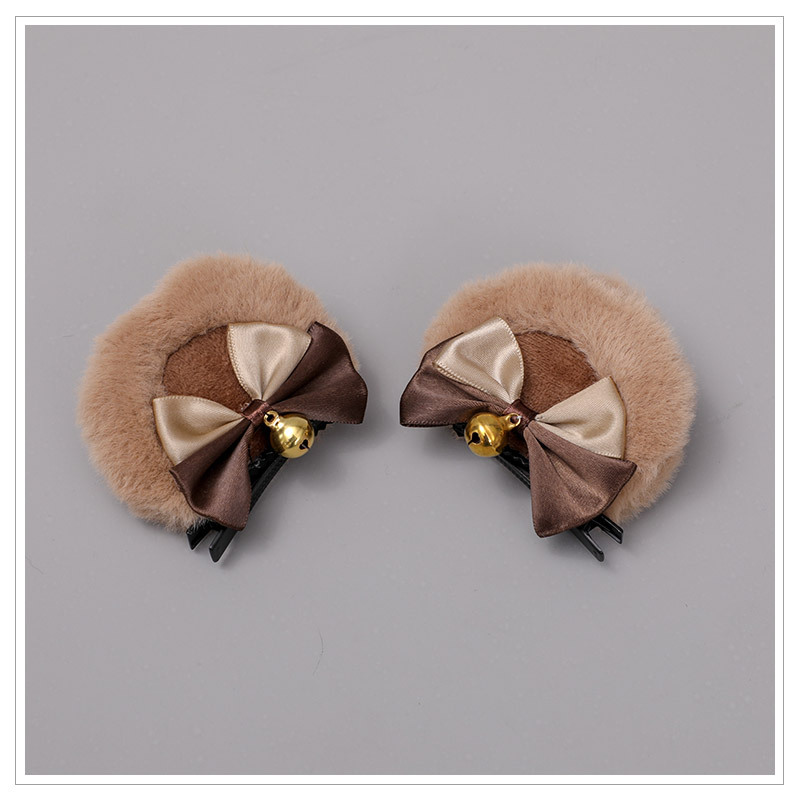 Eine Generation von Haaren handgefertigt süße Lolita Haarschmuck Lo Niang Seitenclip JK Tierohrhaarclip Doppelbogen Bärenohrclip_voghion.com