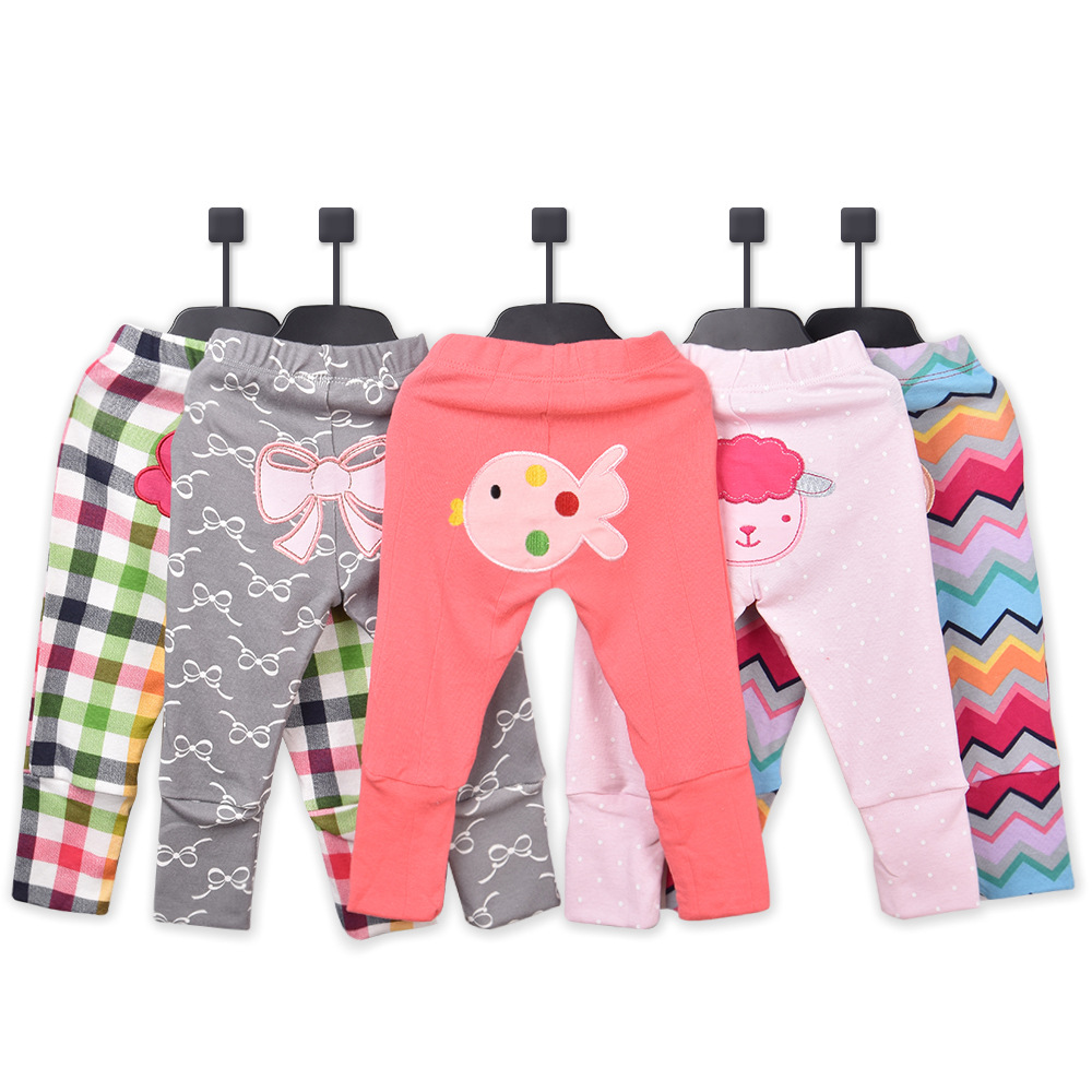 Factory wholesale foreign trade baby trousers pp pants butt pants baby animal print pants lengthened warm baby trousers