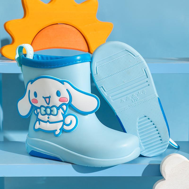 Sanrio Genuine Children's Rain Boots fleece-lined Kulomi Gui Dog Hello Kitty Girl's Rain Boots Non-slip Children's Rubber Shoes