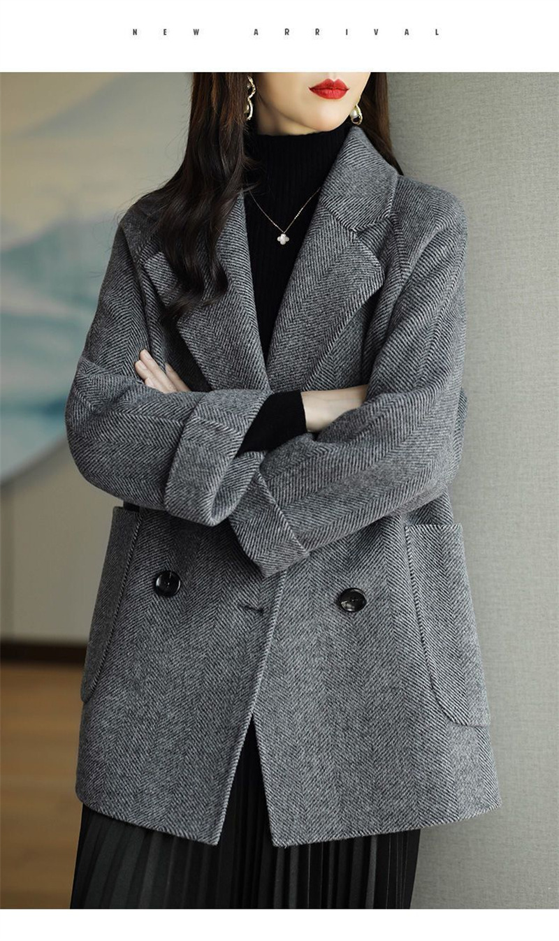 Mid-length woolen coat for women 2022 autumn and winter New loose slimming versatile Western style woolen coat trendy thick_voghion.com