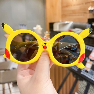 Pikachu cartoon sunglasses polarized anti-ultraviolet sunglasses Pokemon children's sunshade plastic glasses women