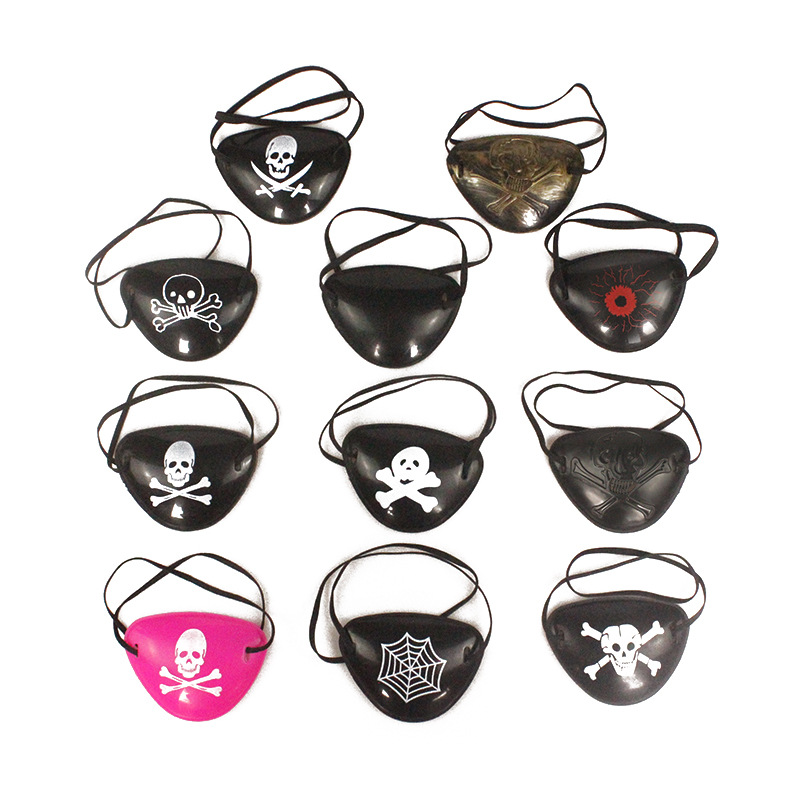 Halloween makeup decoration props plastic pirate eye mask one-eyed dragon skull eye mask multiple promotions