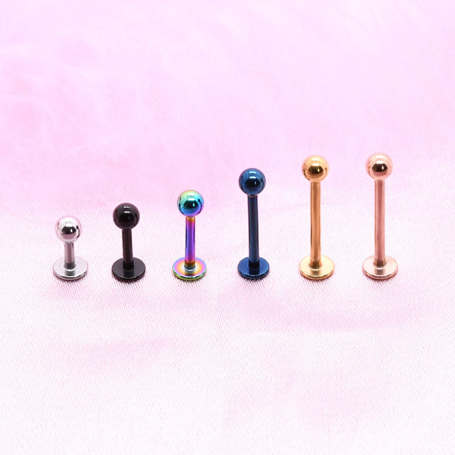 Wholesale stainless steel spherical straight nose nail tongue nail lip nail multi-specification small ear studs body piercing jewelry recommend