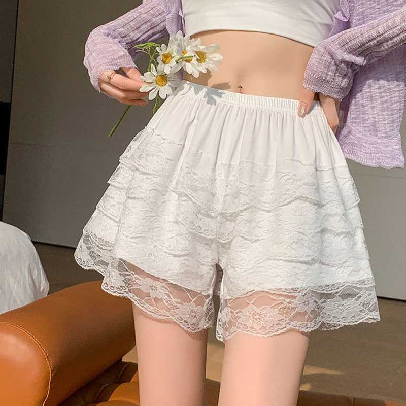 New jk Safety Pants for Women Can Wear Outer Summer Thin Lace Anti-running Light Not Curled Pumpkin Pants Loose Leggings