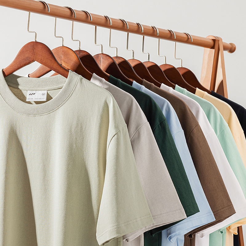240 grams of 40 double yarn cotton drop shoulder T-shirt blank solid color round neck bottoming shirt corporate culture shirt printed embroidery