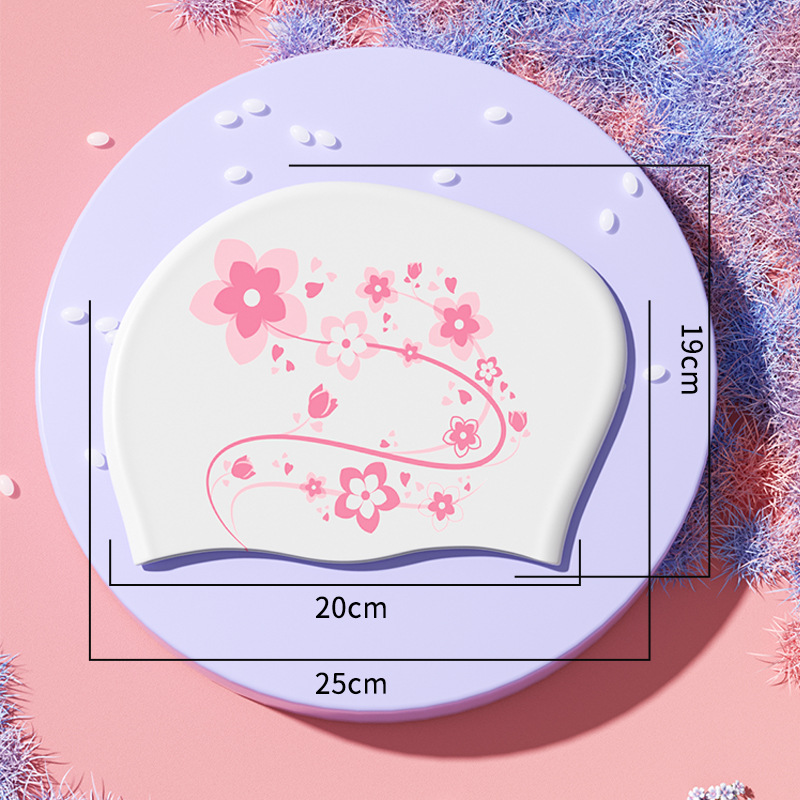 Cross-Border long hair swimming cap silicone women's special ear protection hair care swimming cap plus large not to use the head factory can be printed