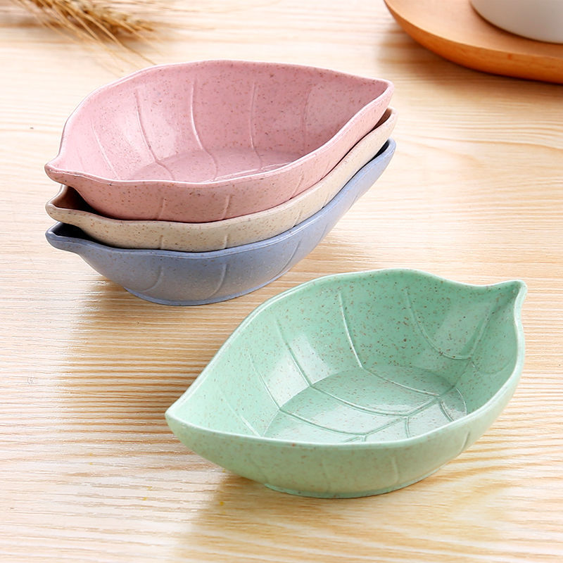 Home wheat straw leaves small plate kitchen multi-use seasoning plate seasoning sauce vinegar plate tableware wholesale