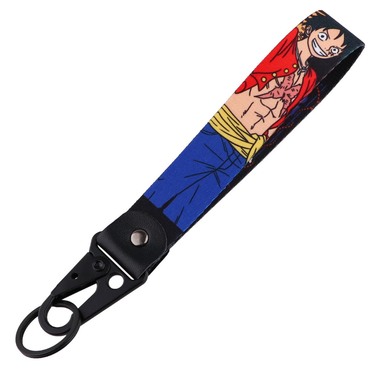 Japanese anime One Piece Eagle mouth keychain Luffy pendant car Sauron keychain rope leather metal ornaments
