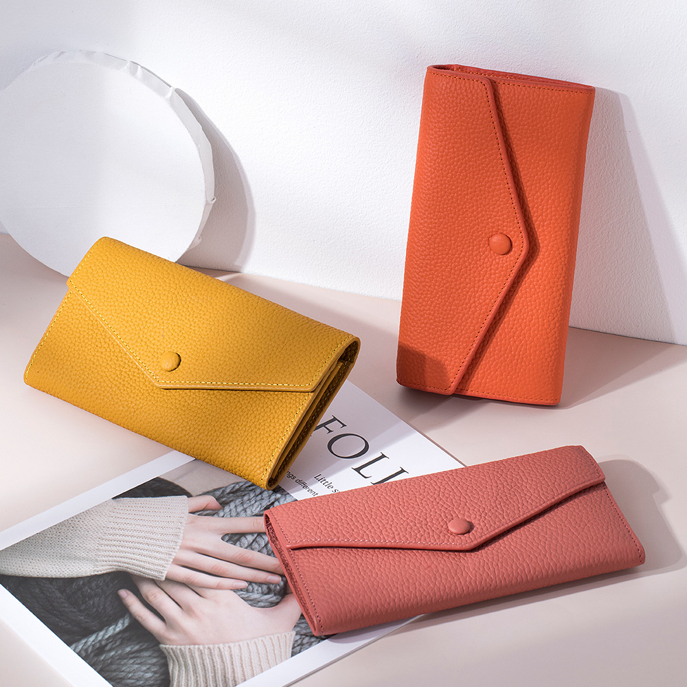 New leather long wallet multi-functional hand bag mobile phone wallet soft leather simple temperament wallet large capacity