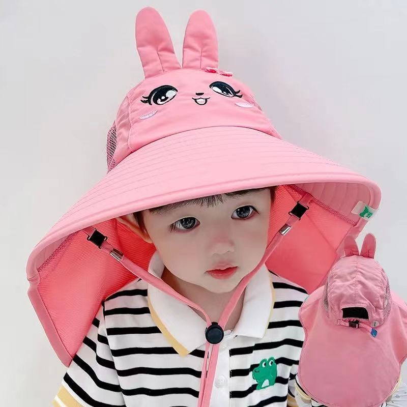 Children's sun hat boys and girls UV protection summer sun hat big brim outdoor sun hat thin breathable fisherman hat_voghion.com