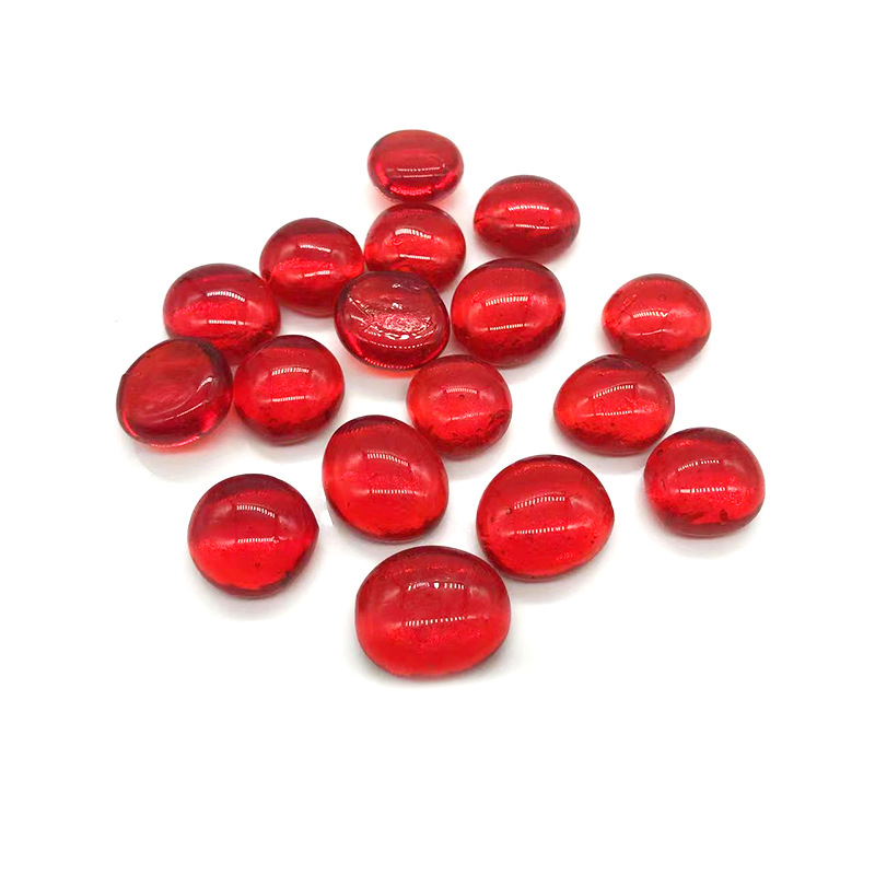 Glass Flat Beads Color Glass Flat Beads Red Green Yellow Blue Flower Heart Glass Flat Beads 12-19mm