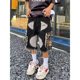 European and American street fashion hip hop men and women couple ins fashion brand ripped Embroidered Tassel High Street Denim shorts