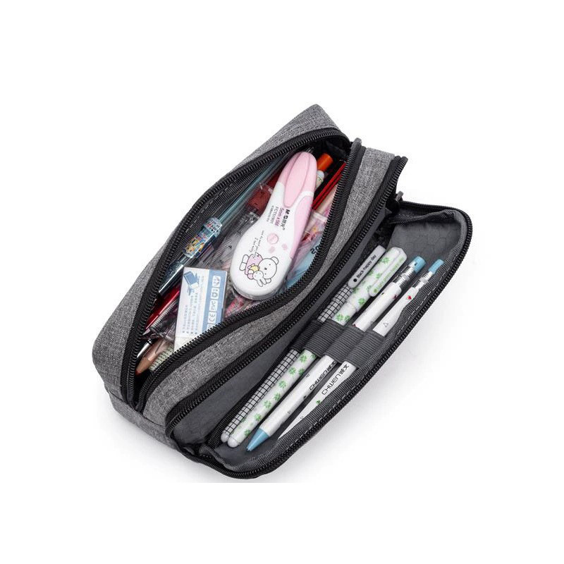 Cross-border New Student Large Capacity Stationery Box Simple Fashionable Men's and Women's Stationery Bag Light Portable Pencil Bag for Primary and Secondary Schools