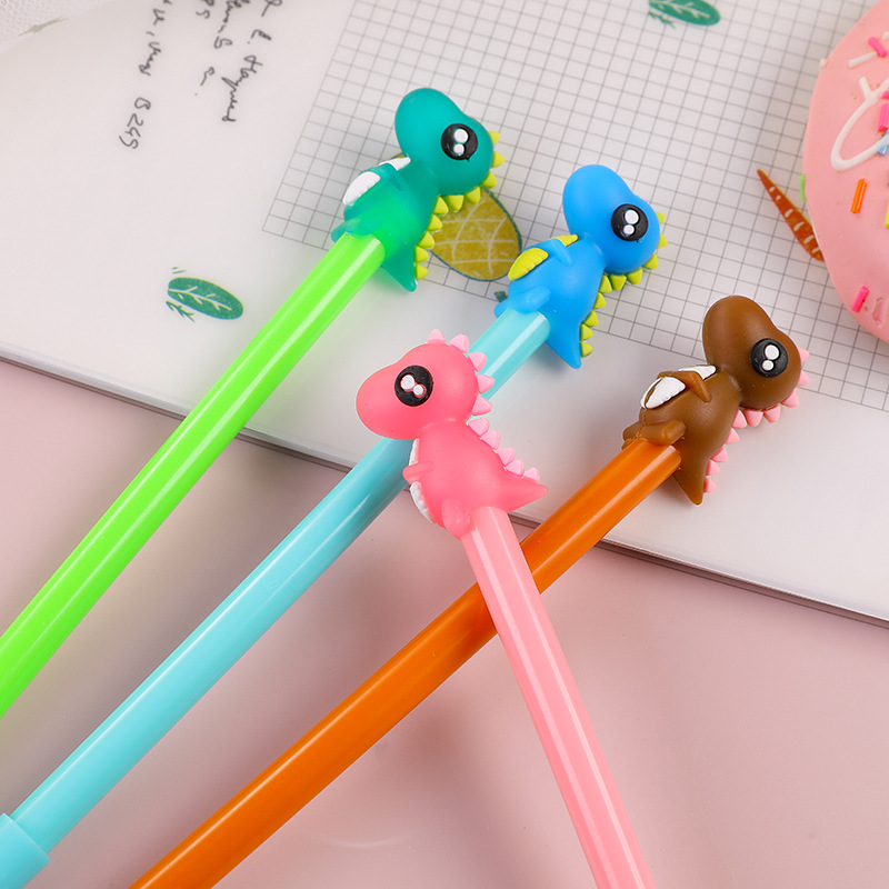Creative stationery dinosaur stereo silicone gel pen cute cartoon learning office water-based sign pen wholesale