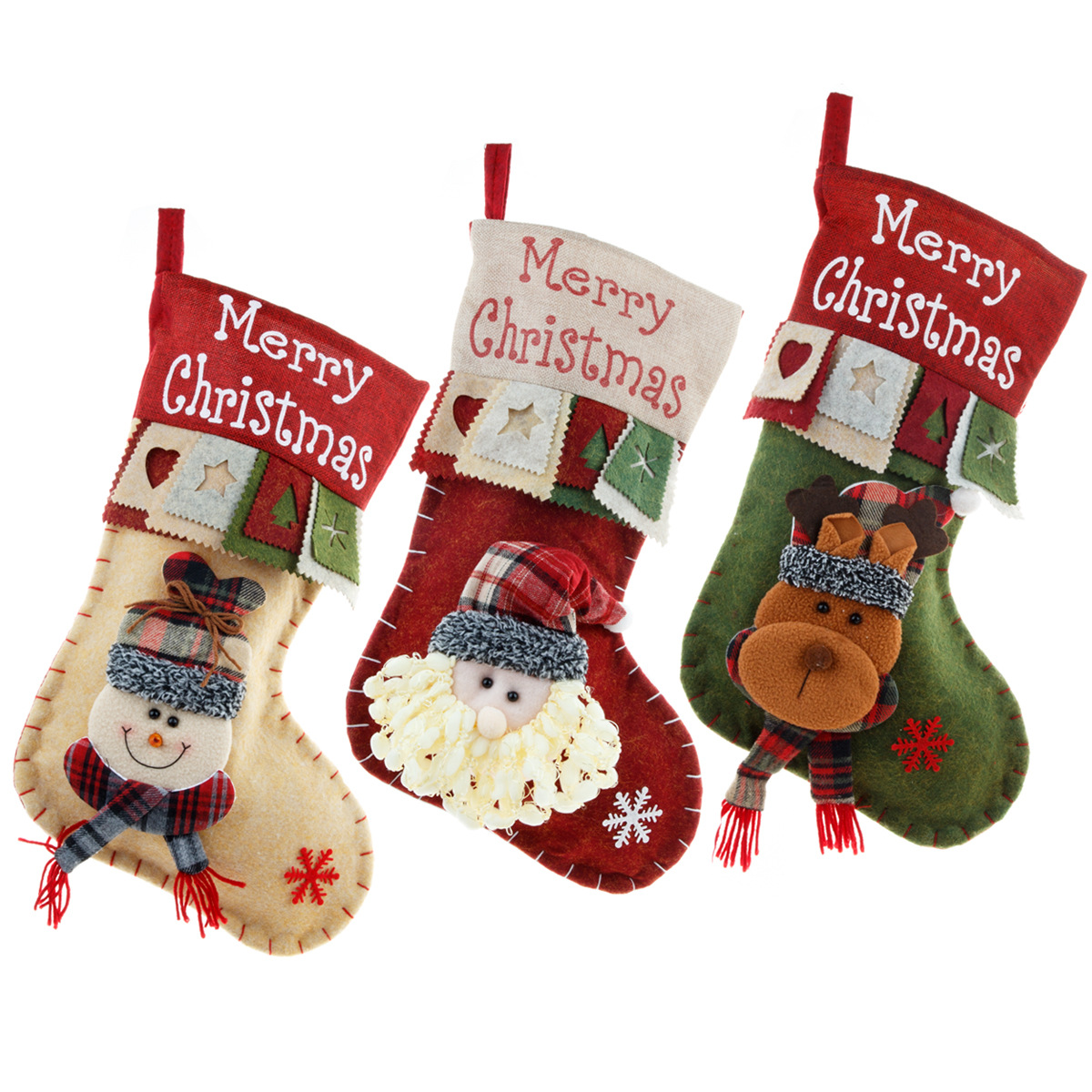 MerryChristmas large Christmas stockings Santa snowman three-dimensional decorative gift bag gift bag