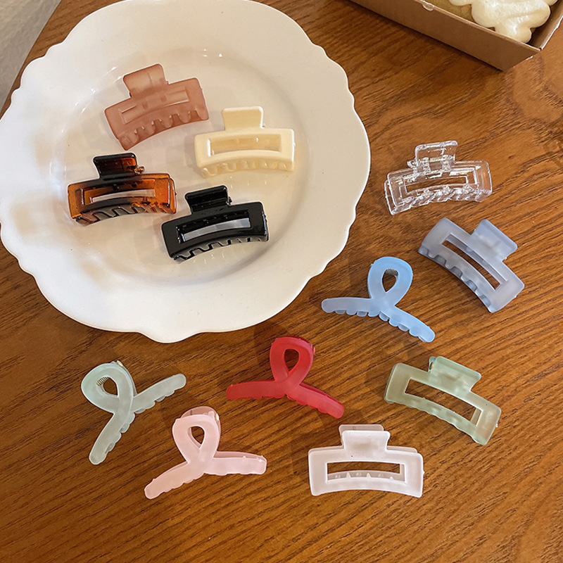 Transparent Mini Hair Clip for Girls and Girls Back of Head Small Jelly Color Cross Grab Clip for Women Simple Cute Hair Accessories