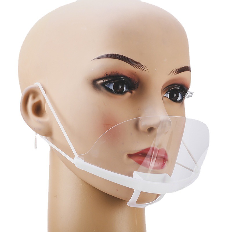 Transparent food hygiene plastic dining mask kitchen chef anti-saliva restaurant milk tea shop smile dining mask