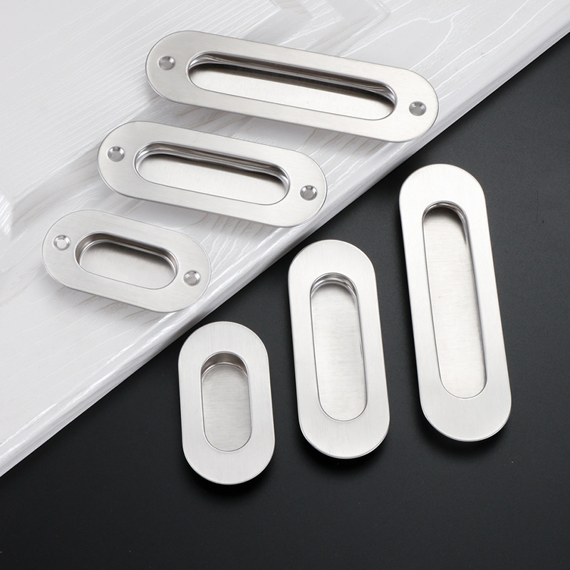 304 stainless steel long handle cabinet drawer wardrobe hidden sliding door concealed handle embedded concealed buckle door handle